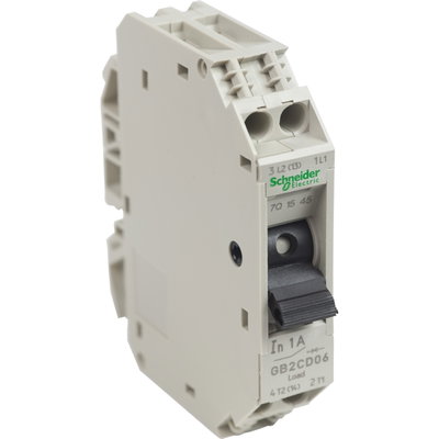 Thermal magnetic circuit breaker, TeSys GB2, 1P+N, 1 A, Icu 50 kA@240 V