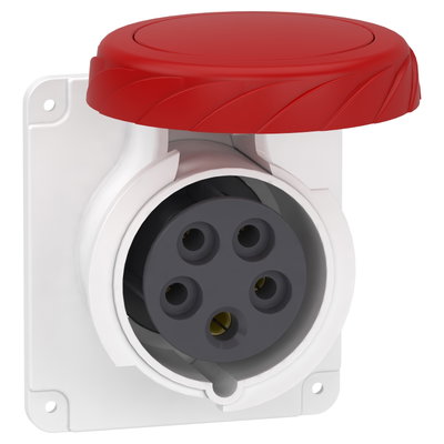 PratiKa socket - screw - straight - 16A - 3P + N + E - 380...415 V AC - panel
