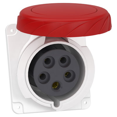PratiKa socket - screw - angled - 32A - 3P + N + E - 380...415 V AC - panel
