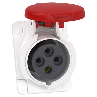 PratiKa socket - fast - angled - 16A - 3P + E - 380...415 V AC - panel