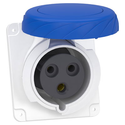 PratiKa socket - fast - angled - 32A - 2P + E - 200...250 V AC - panel