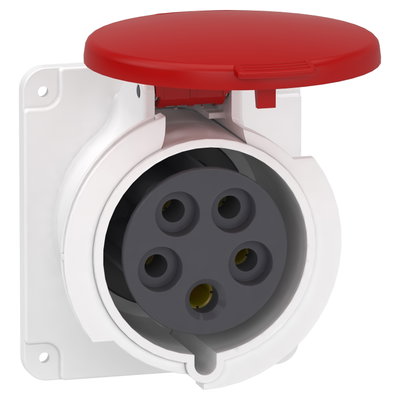 PratiKa socket - fast - straight - 32A - 3P + N + E - 380...415 V AC - panel