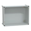 PLS box, polyester rear, transparent PC cover IP65 27x36x18cm