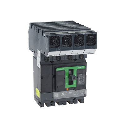 Molded case circuit breaker, PowerPacT 4, 4P, Icu 36kA, TMD thermal magnetic trip unit, 160A rating