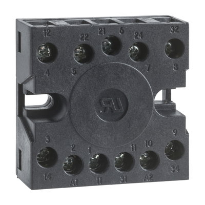 IP20 socket with screw terminal connections on rear face