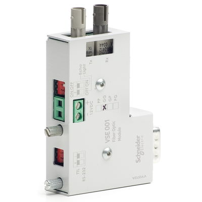 Fibre optic module, with glass receiver and glass transmitter