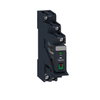 Harmony, Interface plug-in relay pre-assembled, 10 A, 1 CO, with LED, with lockable test button, with protection circuit, 24 V AC