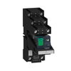 Harmony, Miniature plug-in relay pre-assembled, 12 A, 2 CO, with LED, with lockable test button, separate terminals socket, 24 V DC