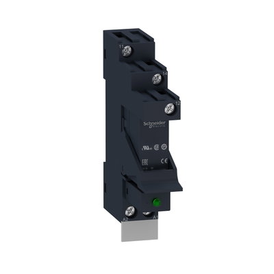 Harmony, Interface plug-in relay pre-assembled, 12 A, 1 CO, with LED, with protection circuit, 24 V AC