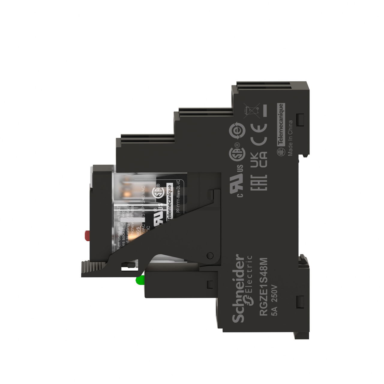 Harmony, Interface plug-in relay pre-assembled, 5 A, 2 CO, with LED, with lockable test button, with protection circuit, 24 V AC – Image 7 of 10