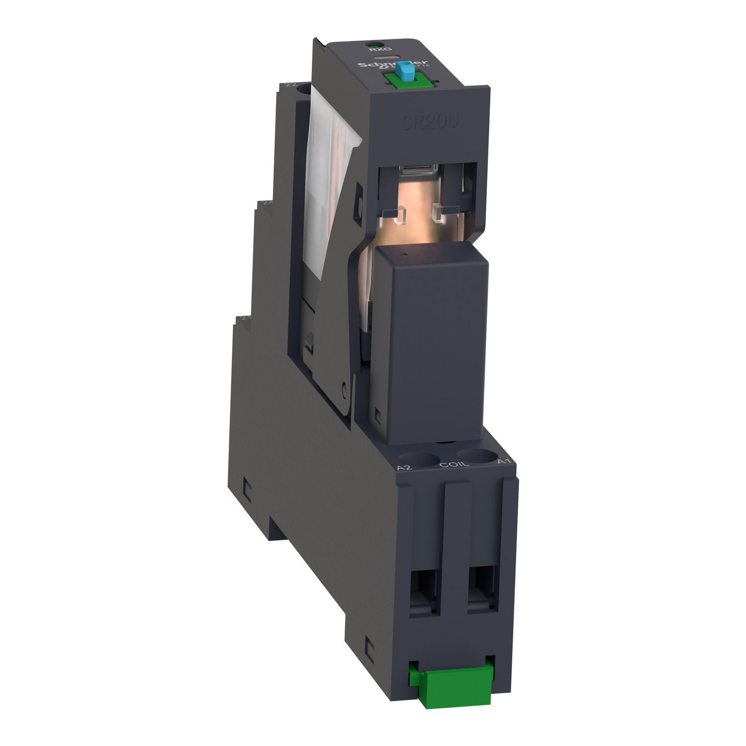 Harmony, Interface plug-in relay pre-assembled, 5 A, 2 CO, with LED, with lockable test button, with protection circuit, 24 V DC – Image 3 of 10