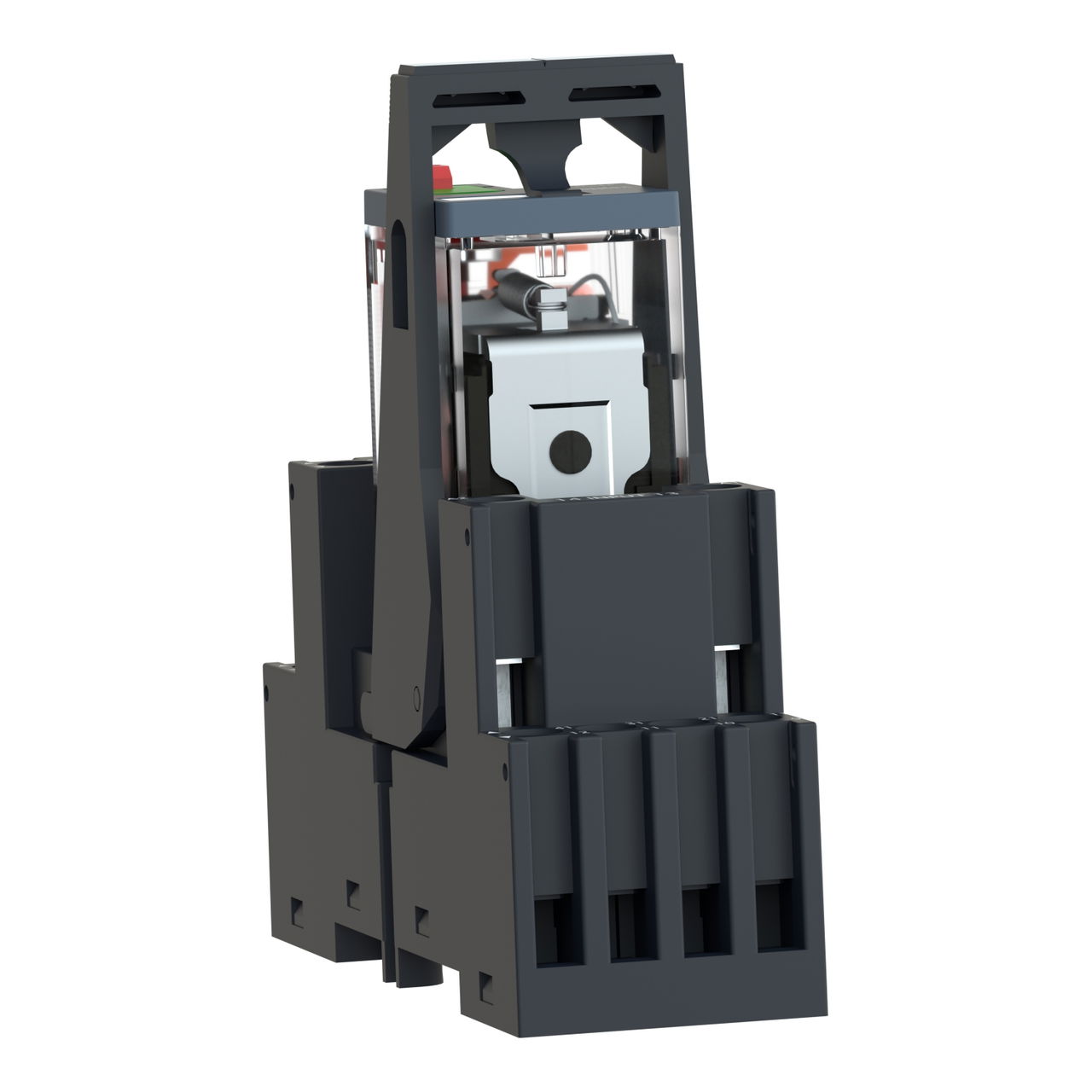 Harmony, Miniature plug-in relay pre-assembled, 6 A, 4 CO, with LED, with lockable test button, mixed terminals socket, 24 V AC – Image 3 of 10