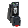 Harmony, Miniature plug-in relay pre-assembled, 12 A, 2 CO, with LED, with lockable test button, separate terminals socket, 24 V DC