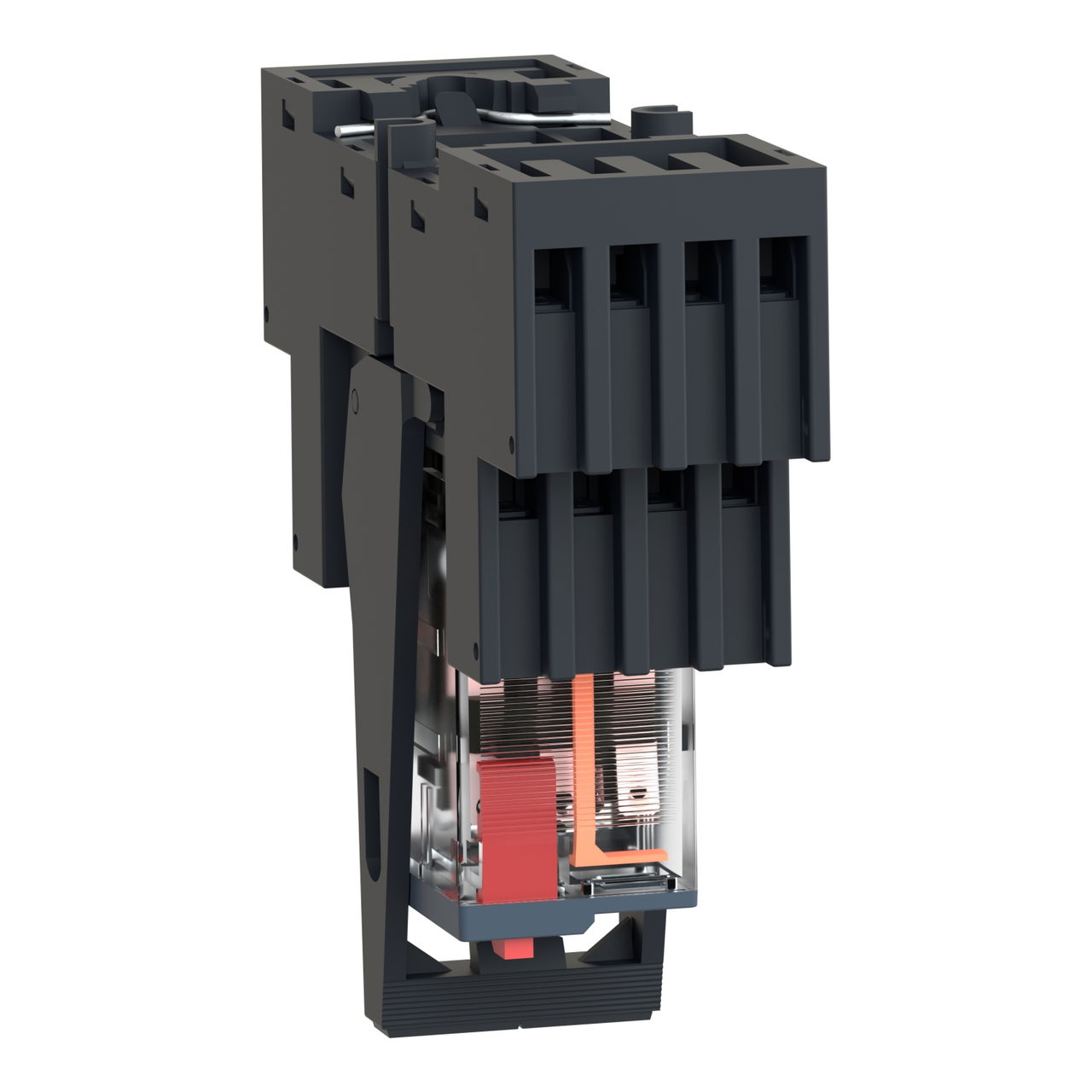 Harmony, Miniature plug-in relay pre-assembled, 6 A, 4 CO, with LED, with lockable test button, mixed terminals socket, 24 V AC – Image 5 of 10