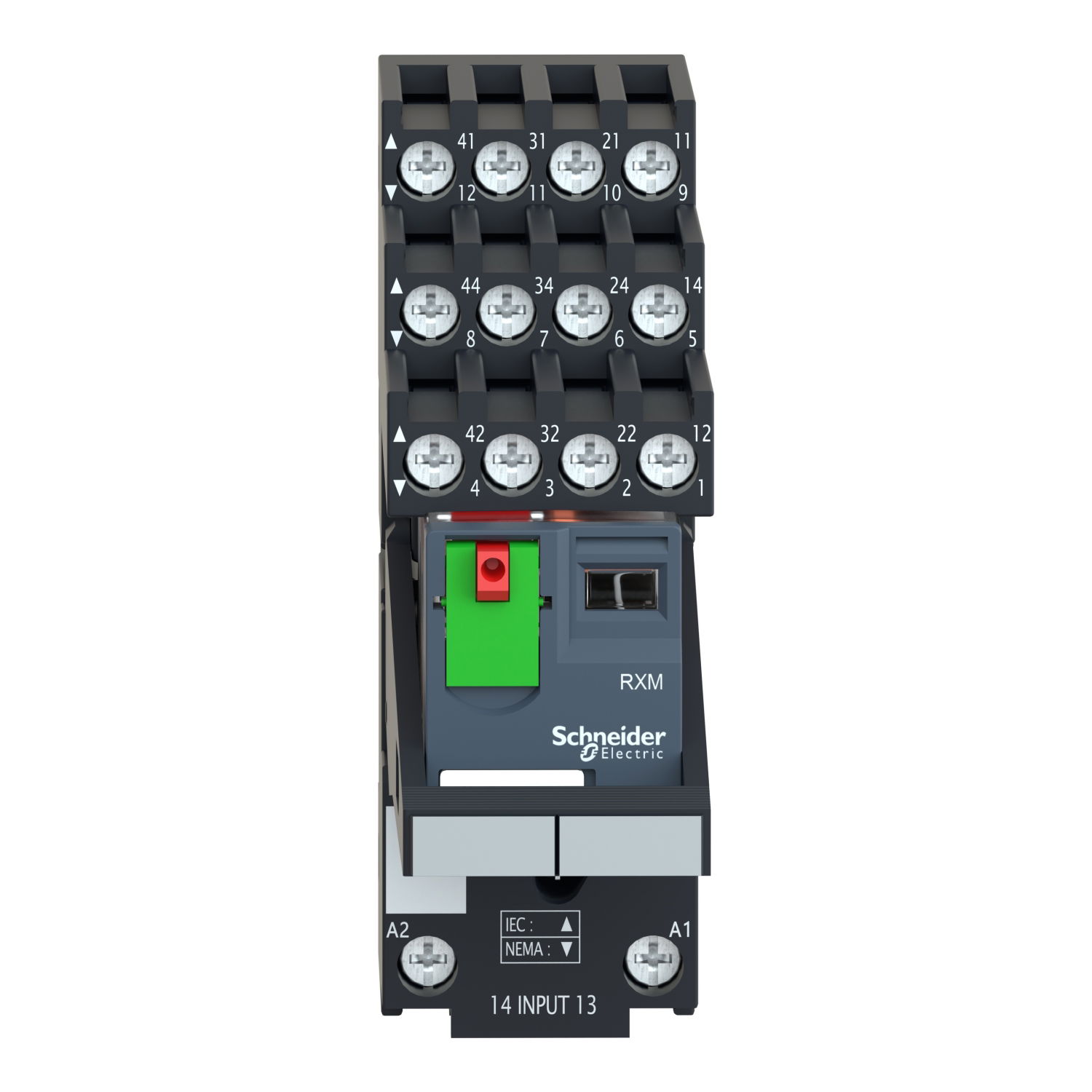 Harmony, Miniature plug-in relay pre-assembled, 6 A, 4 CO, with lockable test button, separate terminals socket, 24 V AC – Image 4 of 10