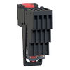 Harmony, Miniature plug-in relay pre-assembled, 6 A, 4 CO, with LED, with lockable test button, separate terminals socket, 24 V AC