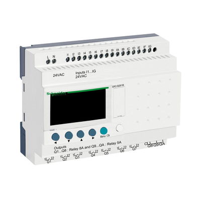Modular smart relay Zelio Logic - 24 I O - 24 V AC - clock - display