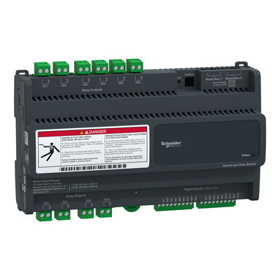 SpaceLogic room controller expansio 10 channel relay module, 10 relay outputs, 12 digital inputs