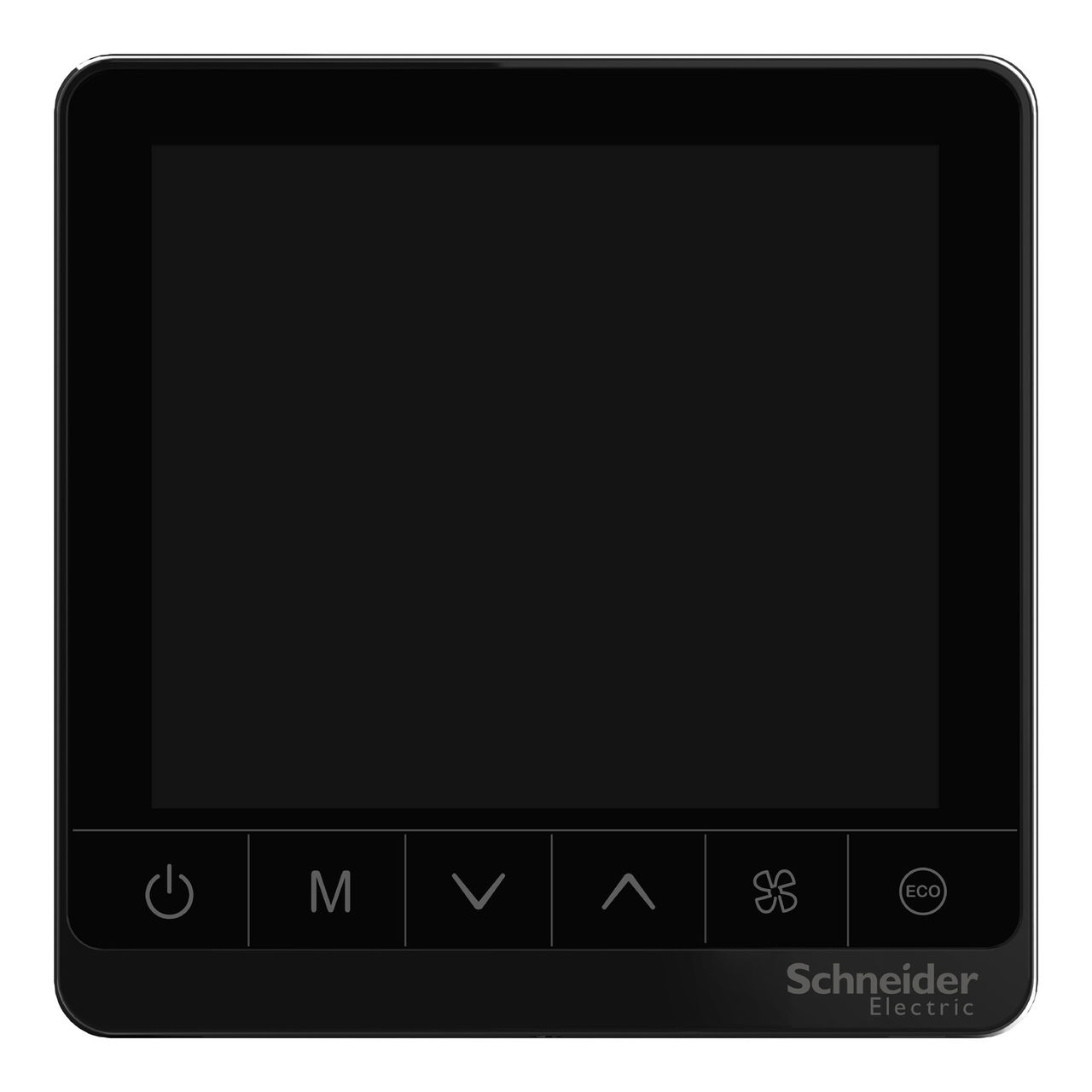 SpaceLogic thermostat, fan coil on/off, standalone, touchscreen, 4P, 3 fan, external sensor, 240V, black