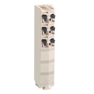 Terminal block - 6 contacts - white - quantity 1