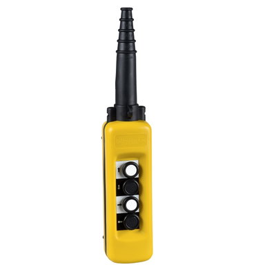 Pendant control station, plastic, yellow, 4 push buttons