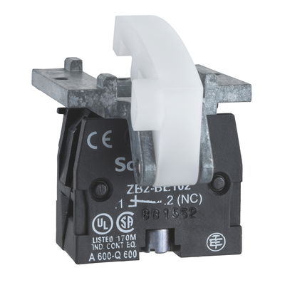 Spring return contact block - 2 NC - base mounting