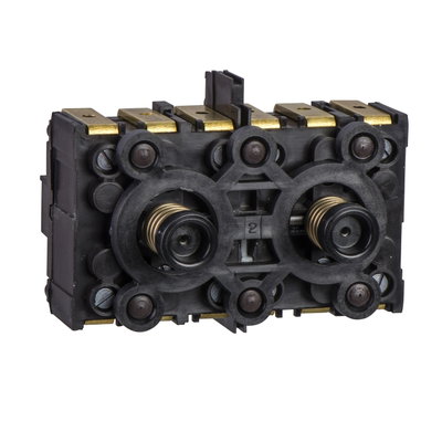 Harmony XAC, Double contact block, spring return, single speed, snap action, 3 NO