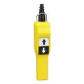 Pendant control station, plastic, yellow, pistol grip, 2 push buttons