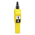 Pendant control station, plastic, yellow, pistol grip, 2 push buttons