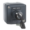 Dark grey station - 1 selector switch Ø22 key switch 1NO
