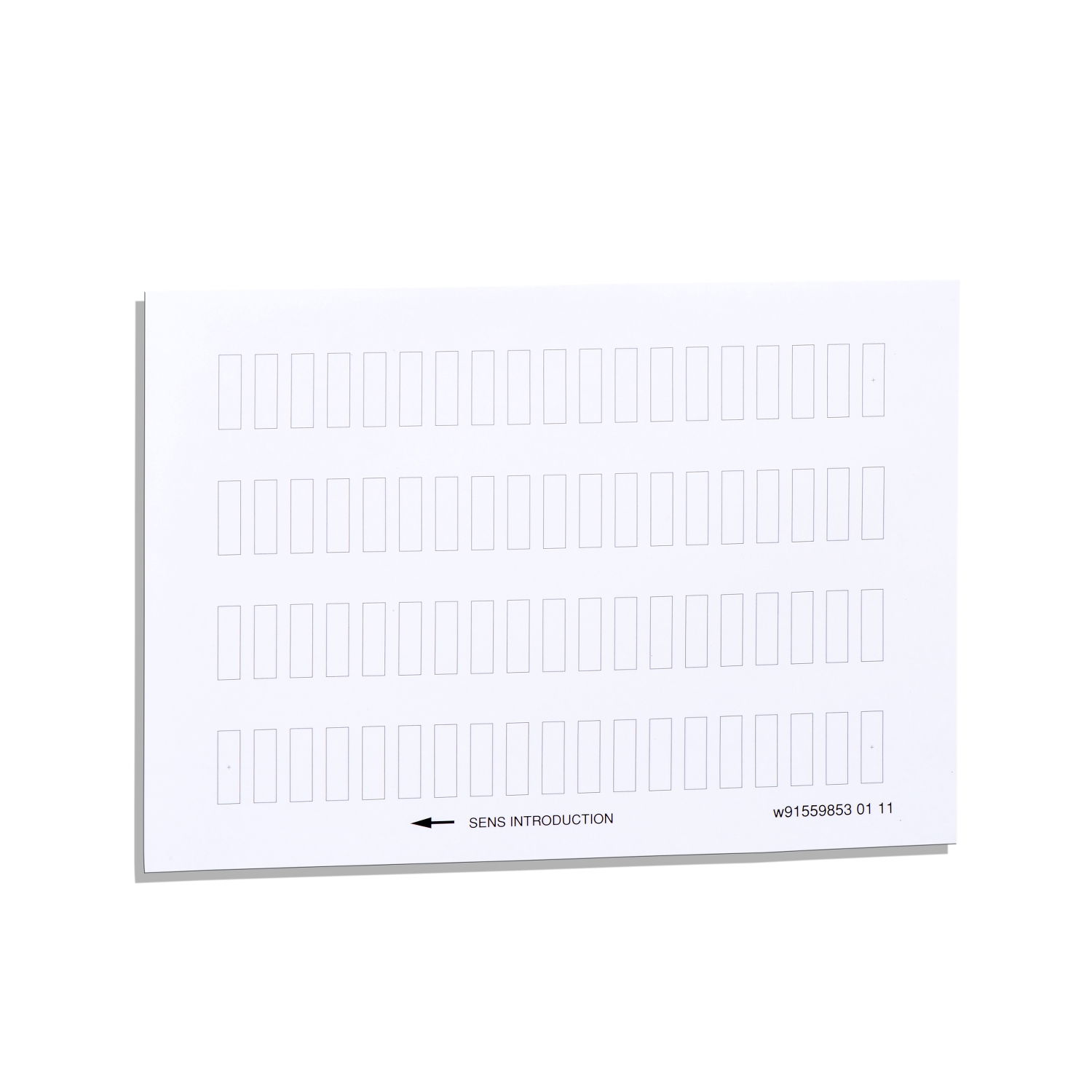 Sheet of 76 unmarked legends 8 x 27 mm for legend holder 30 x 40 mm