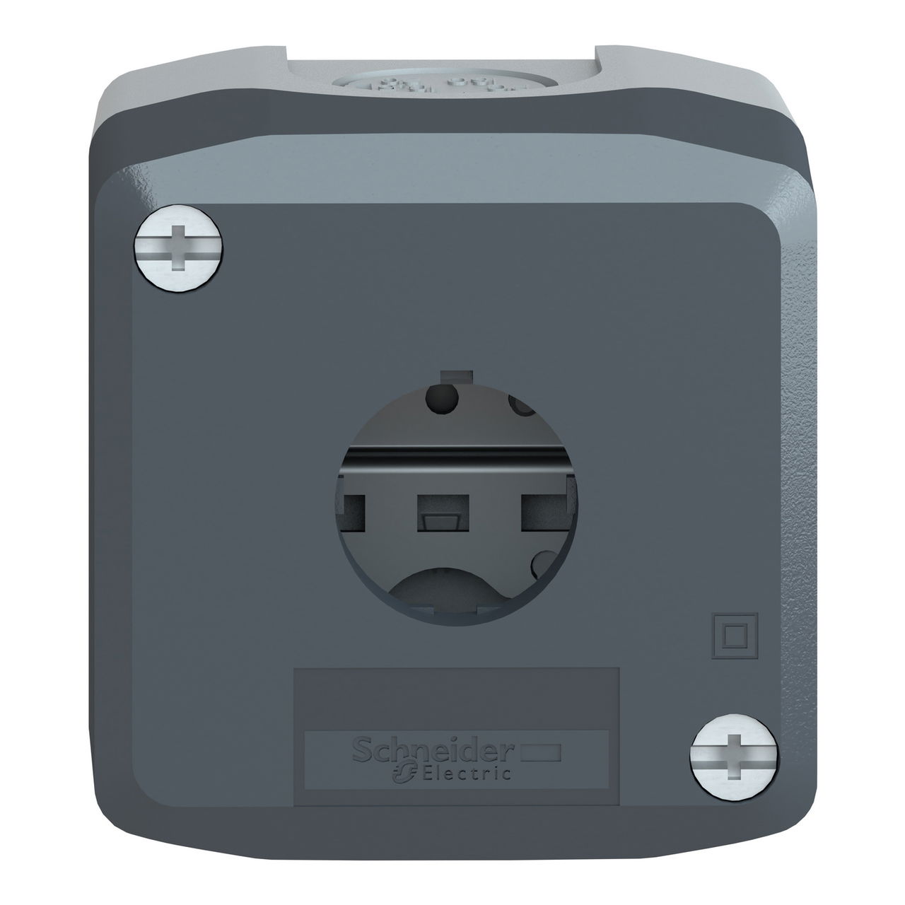 Empty enclosure, plastic, dark grey lid, for push button Ø22, 1 cut-out – Image 4 of 10