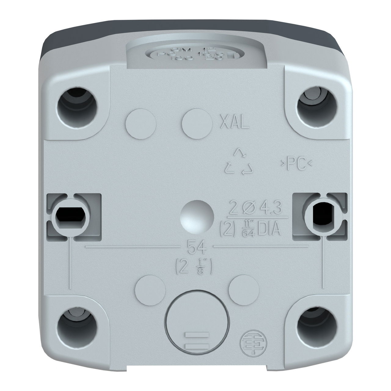 Empty enclosure, plastic, dark grey lid, for push button Ø22, 1 cut-out – Image 2 of 10