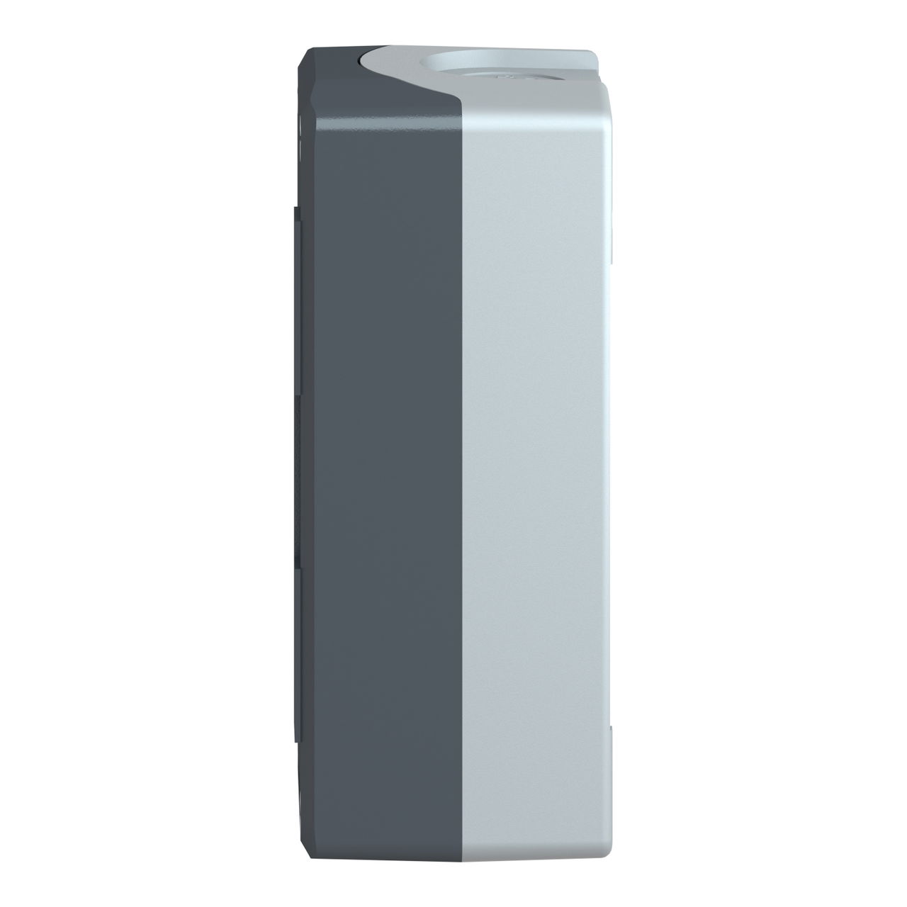 Dark grey empty enclosure lid with light grey base - 3 cut-outs – Image 7 of 10