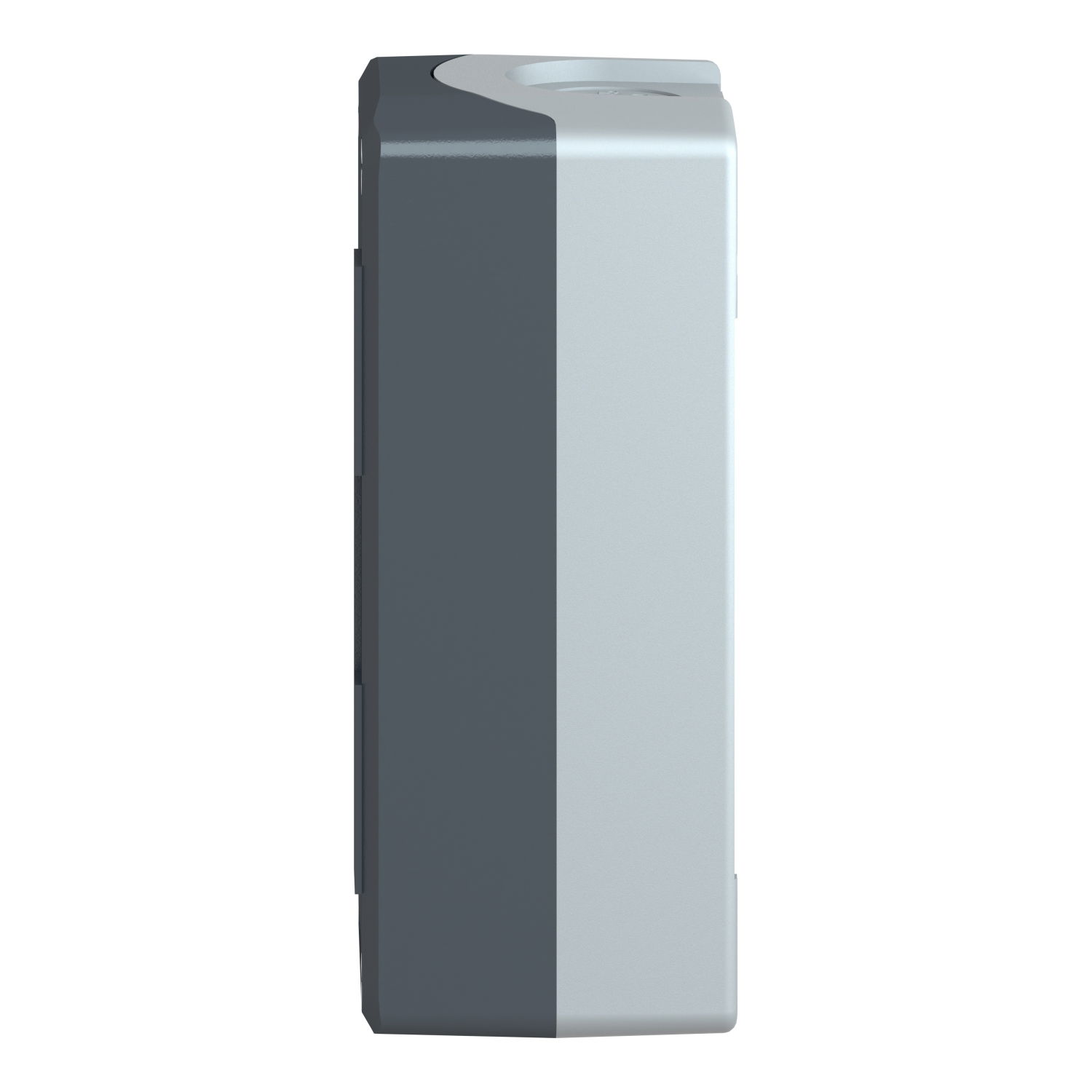 Dark grey empty enclosure lid with light grey base - 3 cut-outs – Image 7 of 10