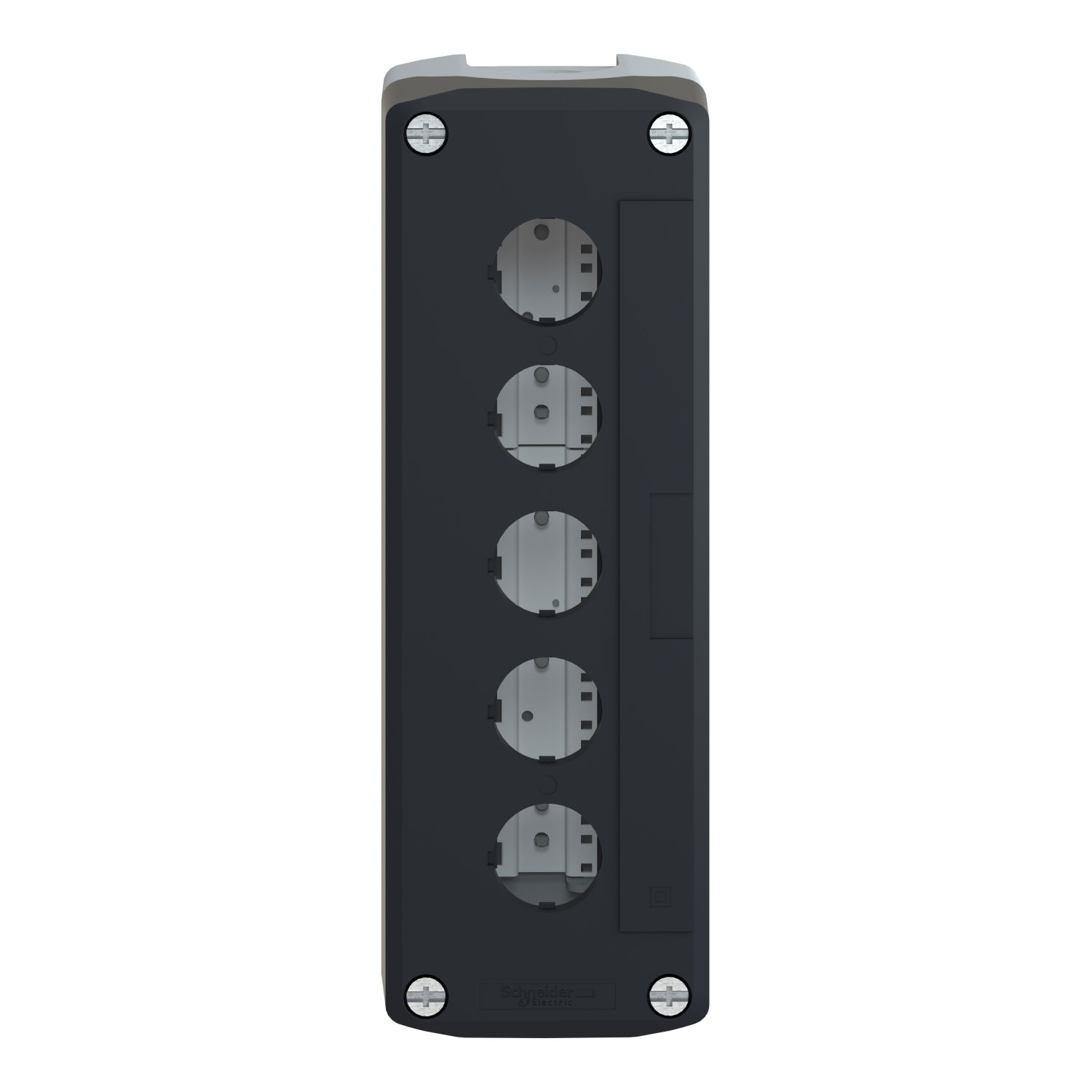 Empty enclosure, plastic, dark grey lid, for push button Ø22, 5 cut-outs – Image 4 of 10