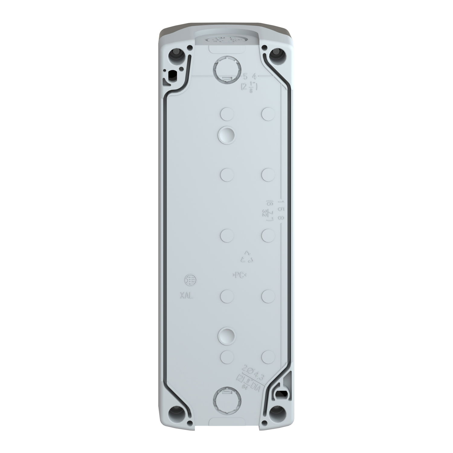 Empty enclosure, plastic, dark grey lid, for push button Ø22, 5 cut-outs – Image 2 of 10