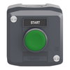 Dark grey station - 1 green flush pushbutton Ø22 spring return 1NO "Start"