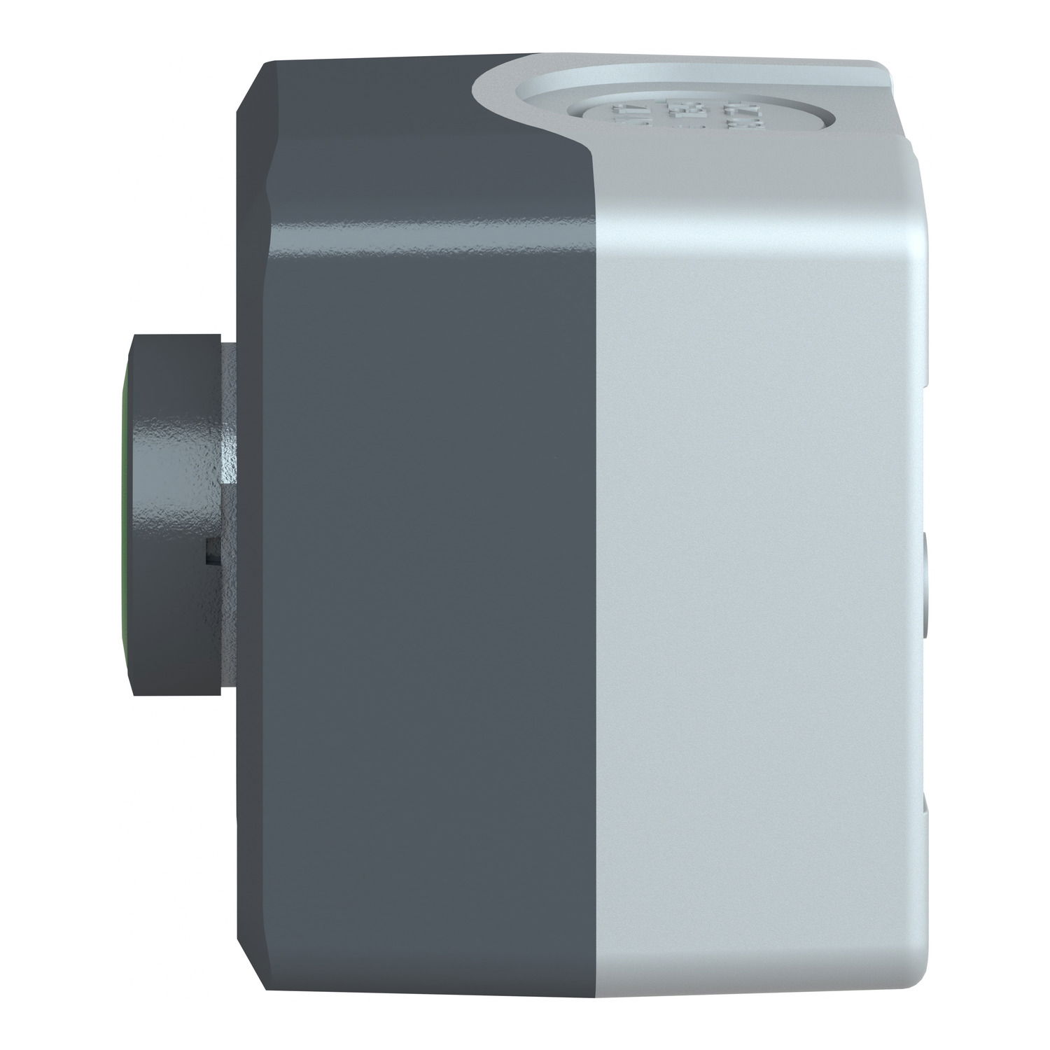 Control station, plastic, dark grey lid, 1 green flush push button Ø22, spring return, marked I, 1 NO – Image 7 of 10