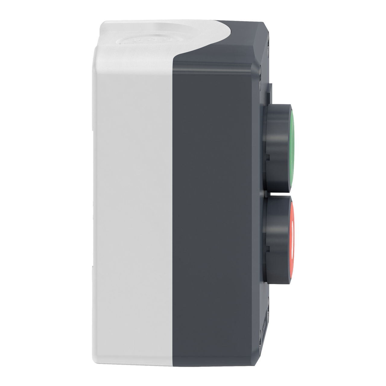 Control station, plastic, dark grey lid, 2 flush push buttons Ø22, marked I O, 1 NO + 1 NC – Image 6 of 10