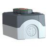Dark grey station - green flush/red flush/green flush pushbuttons Ø22