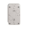 Control station with white pushbutton 1NO + black 1NO + red projecting 1NC