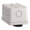 Control station with white pushbutton 1NO + black 1NO + red projecting 1NC