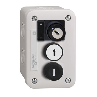 Control station with white pb 1NO + black pb 1NO + selector switch 1 NO
