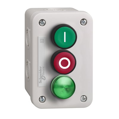 Control station with green pb 1NO+ red pb 1NC + green pilot LED 230..240V