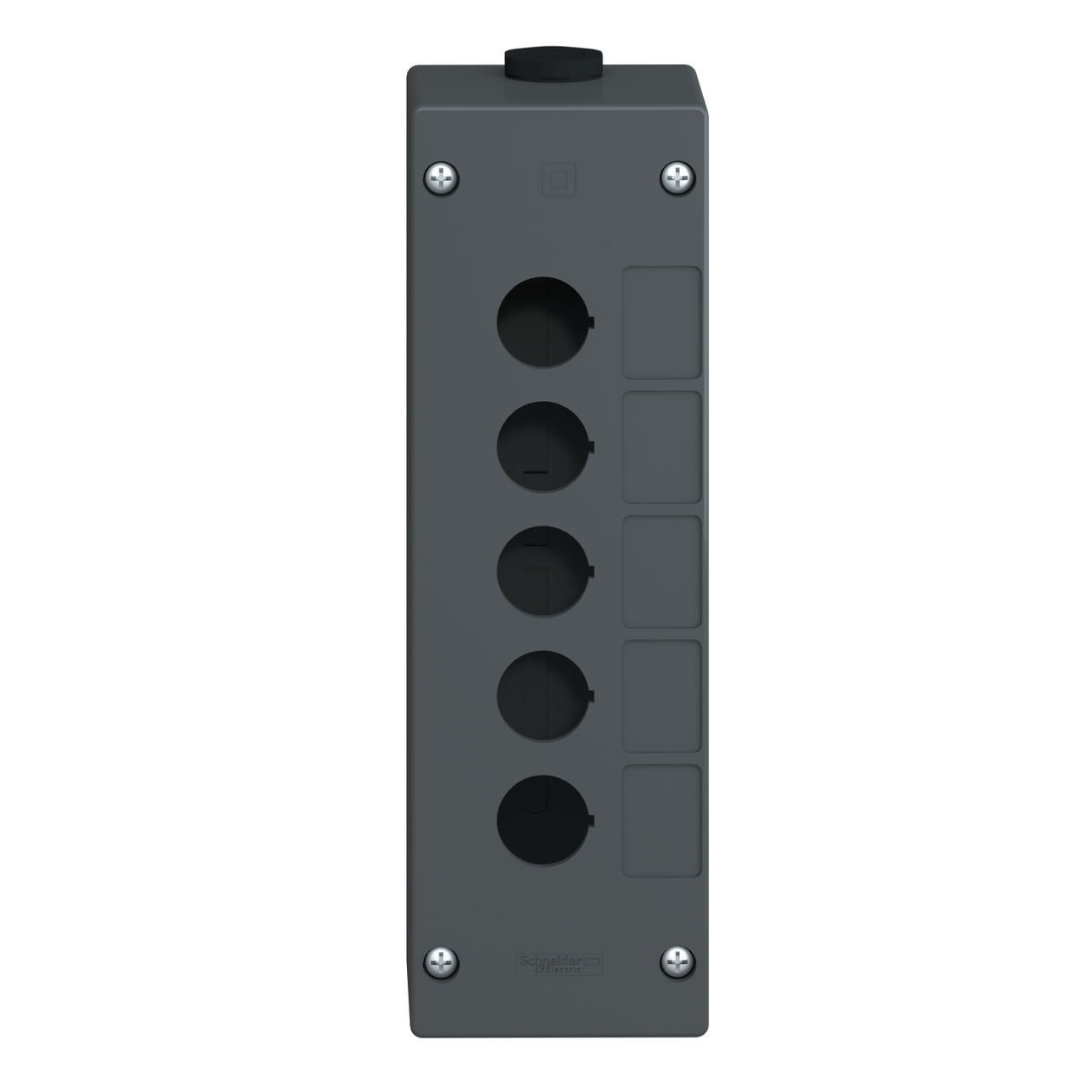 Empty control station-severe environments-black-5 cut-outs-5 vertical openings – Image 4 of 9