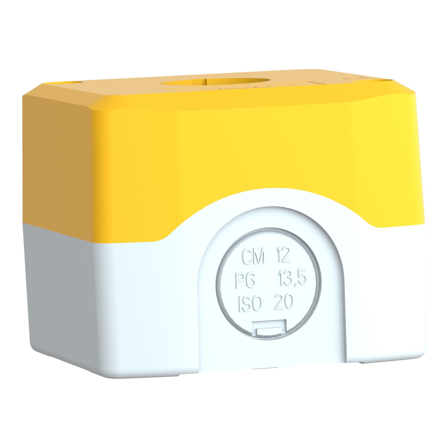 Empty enclosure, plastic, yellow lid for push button Ø22, 1 cut-out – Image 3 of 10