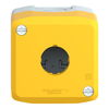 Empty enclosure, plastic, yellow lid for push button Ø22, 1 cut-out