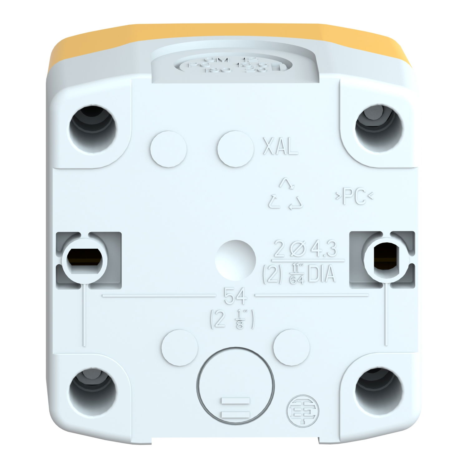 Empty enclosure, plastic, yellow lid for push button Ø22, 1 cut-out – Image 2 of 10