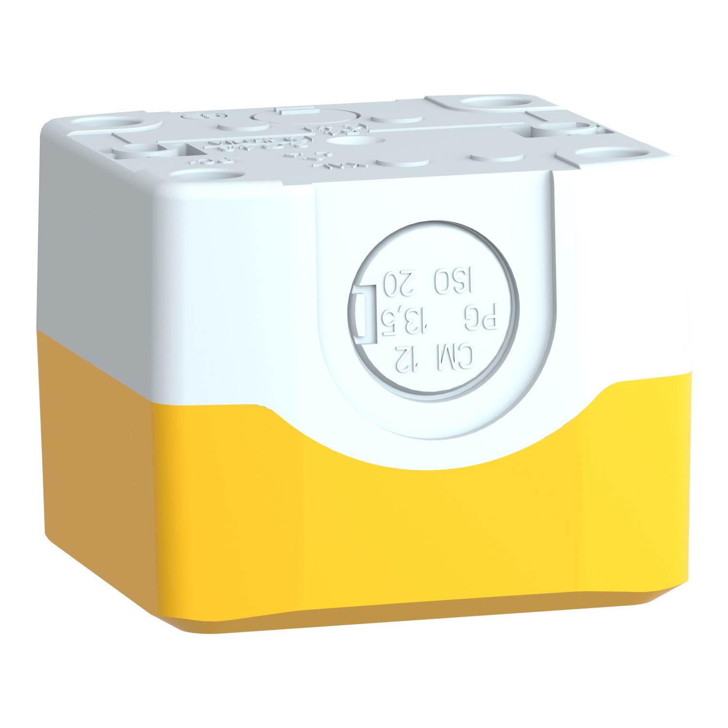 Empty enclosure, plastic, yellow lid for push button Ø22, 1 cut-out – Image 5 of 10